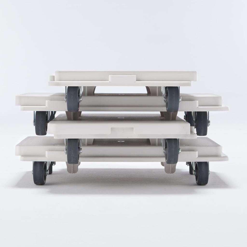 MUJI Recycled Polypropylene Platform Connectable Vertically or White W x 41cm D x Lightweight Dolly, Horizontally, Gray, Approx. 27.5cm 7.5cm H,