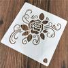 15*15cm Růžový květ DIY šablony na vrstvení nástěnné malby Diy Scrapbook Barvení Dekorativní šablona alba
