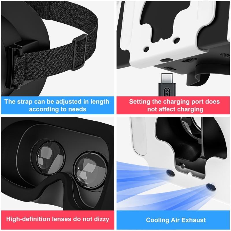 VR Headsets Glasses For N-Switching &N-SwitchingOLED Switching Adjustable Lens Headband for Users Gaming Enthusiasts