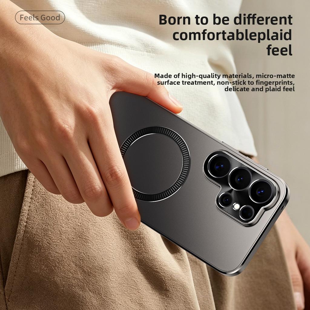 Magnetic Compatible Matte Skin-Feel Hard Case for Samsung S26 Ultra S25 for Magsafe Shockproof Camera Protection Slim fit Cover
