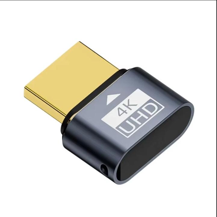Adaptateur d'affichage virtuel HDMI 4K@60Hz Prise factice HDTV, Tête de charge factice GPU Émulateur d'affichage sans tête pour accès à distance au serveur et minage 4K 60hz No Lamp