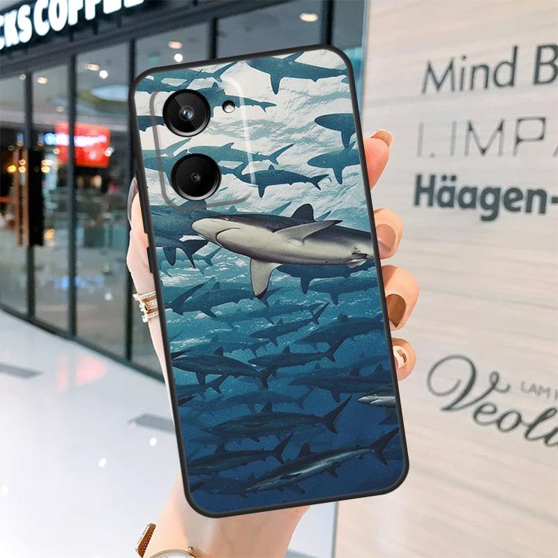 Ocean Shark Tooth Fish Case For Realme 15 13 12 10 11 14 Pro Plus GT6 GT7 C15 C35 C53 C55 C61 C63 C65 C67 C71 C75