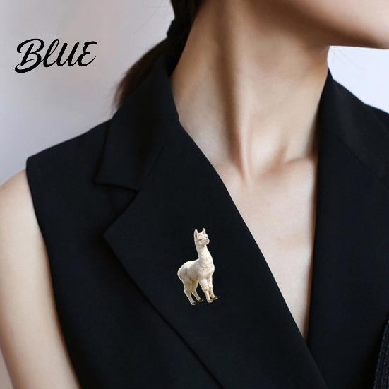 Durable Enamel Brooch Pin Alpaca Design Zinc Alloy Vibrant Healing