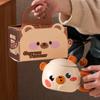 Creative Cartoon Bear Ceramic Cup With Lid Household Breakfast Children'S Couple Cup High Value Gift