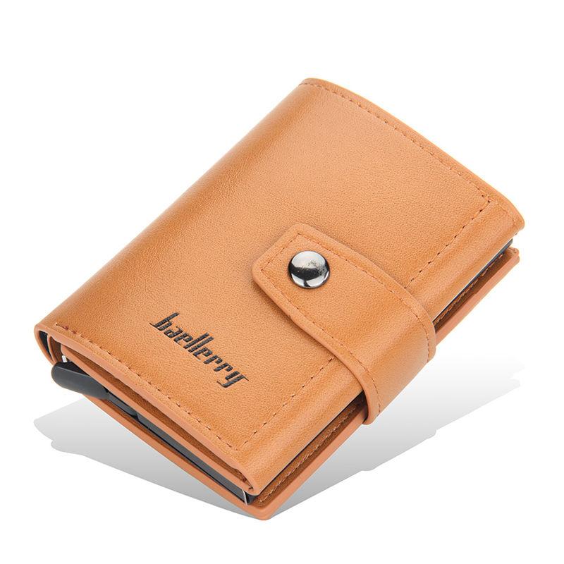Baellerry Men Business Credit Card Holder RFID Aluminium Box Bank Card Holders Vintage Design Wallet with Money Clips