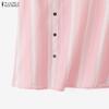 ZANZEA Women Casual Round Neck Loose Stripe Sleeveless Tank Tops