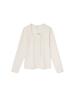KIJUN Belted U-Neck Top Ivory