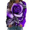 Rose Flower Sweatshirts Floral 3D Print Hoodies Women Long Sleeve Y2k Hoodie Streetwear Oversized Pullovers Top Female Clothing