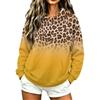 Women's Casual Gradient Leopard Print Hoodie Pullover Sweatshirt Long Sleeve Top for Fall and Winter