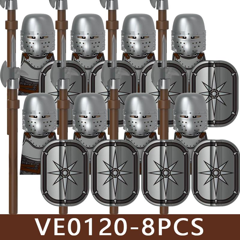 Castello Medievale Cavalieri Soldato Figure Blocchi da Costruzione Fanteria Legione Impero Guerriero Arco Spada Casco Milizia Mattoncini Giocattolo Regali