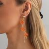 Pastoral Creative Colorful Flower Tassel Earrings, Fashion Minimalist Line Ear Studs For Women