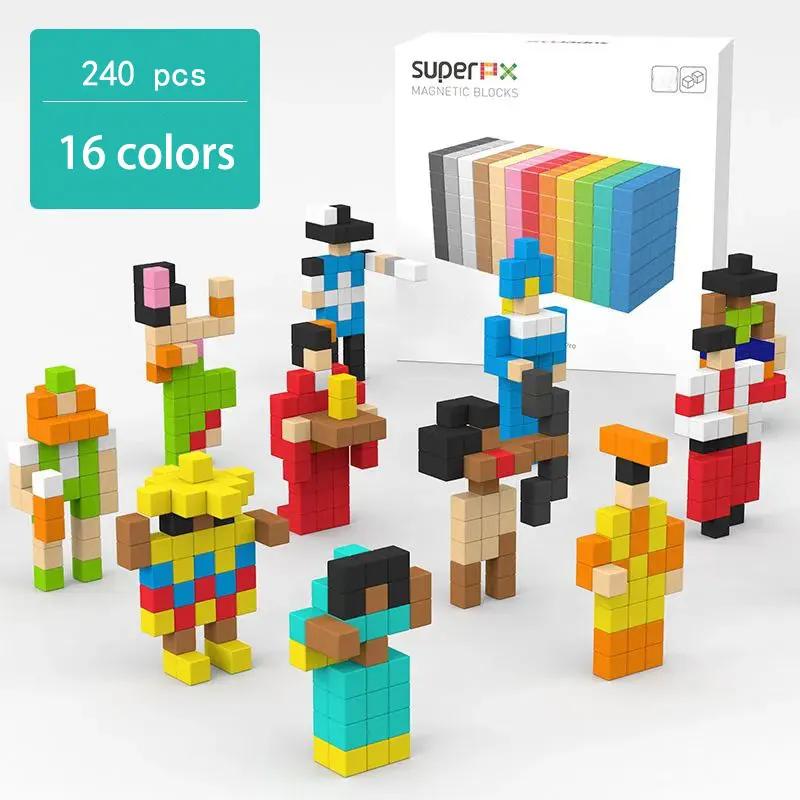 Designer Bausteine Regenbogen Würfel Bunte Verbindungssteine DIY Modell Kinderspielzeug Geburtstag Weihnachtsgeschenke für Kinder Spielzeug