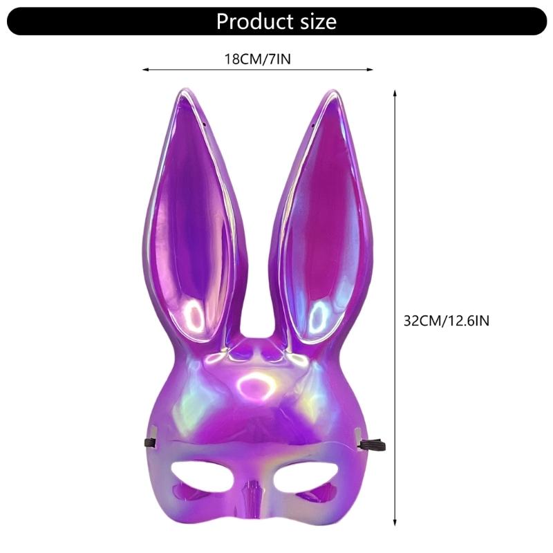 Women Bunnies Mask Masquerades Mask Animal Half Face Mask Rabbit Ears Mask for Cosplay Halloween Costume Accessory Gift