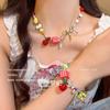 "Apple Paradise" Dopamine Color Children's Fun Animal Beaded Necklace New Light Luxury Summer Clavicle Chain