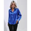 JPNTKY Women's Fashion Casual Solid Color Print Long Sleeve POLO Neck Blouses & Shirts