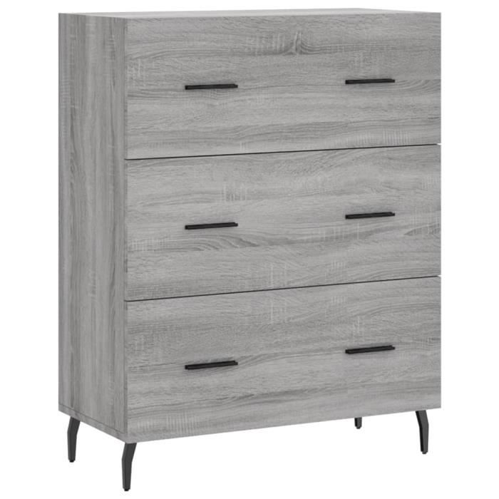 VidaXL Buffet sonoma gris 69,5x34x90 cm bois d'ingénierie 827874