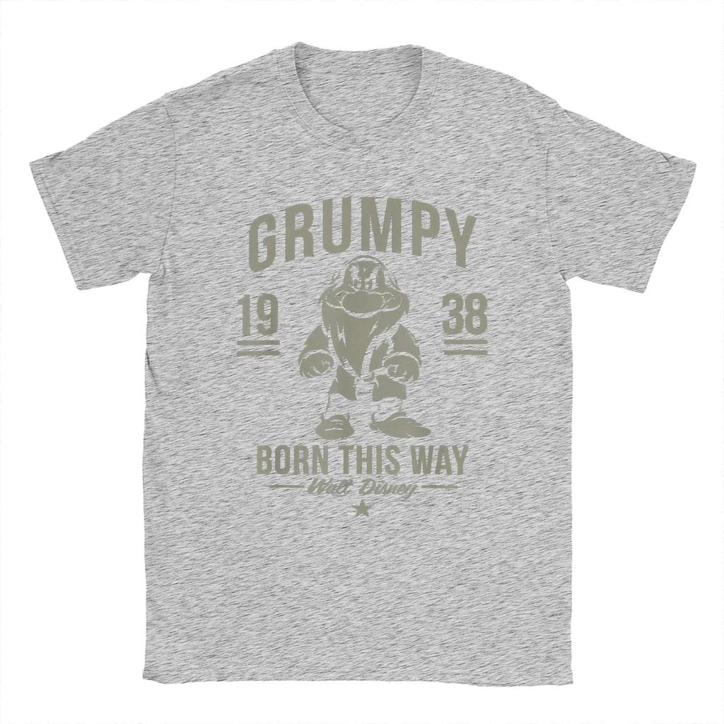Men's T-Shirts Snow White Grumpy Born This Way 1938 Humor Cotton Tees Short Sleeve Cartoon T Shirts Merchandise Plus Size