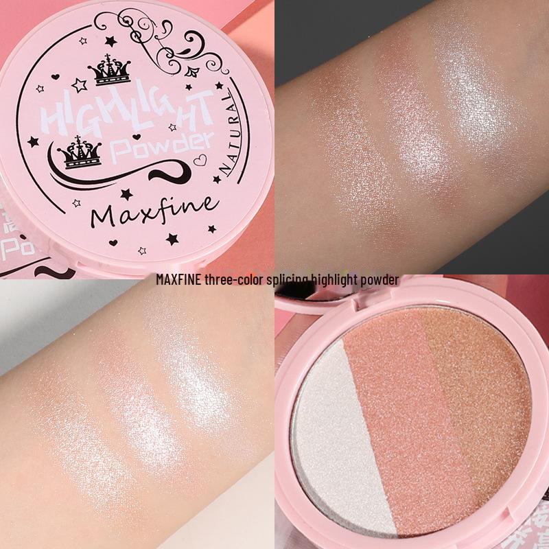 

Трехцветный контурный диск MaxfineE: Нежные румяна, матовые тени для носа, осветляющая пудра-хайлайтер. Идеально подходит для новичков. high-gloss powder