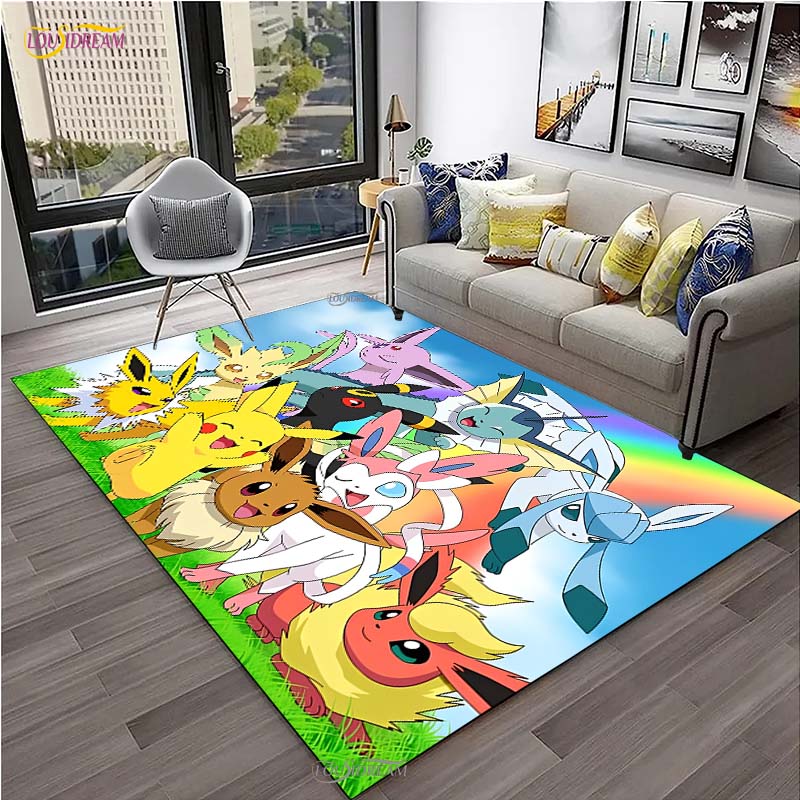 Pokemon Pikachu Κινούμενα Σχέδια Anime Χαριτωμένο Χαλί για Σαλόνι Υπνοδωμάτιο Χαλί Κουζίνας Πόρτας Παιδικό Αντιολισθητικό Πατάκι Δαπέδου Alfombra Δώρο Γενεθλίων