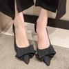 New Style Bowknit Thin Heels Pumps Women Blue Elegant Slip-On Party Shoes Woman Summer Pointed Toe Solid Color High Heels Shoes