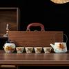 Nordic Ceramic Tea Set - Lotus Design