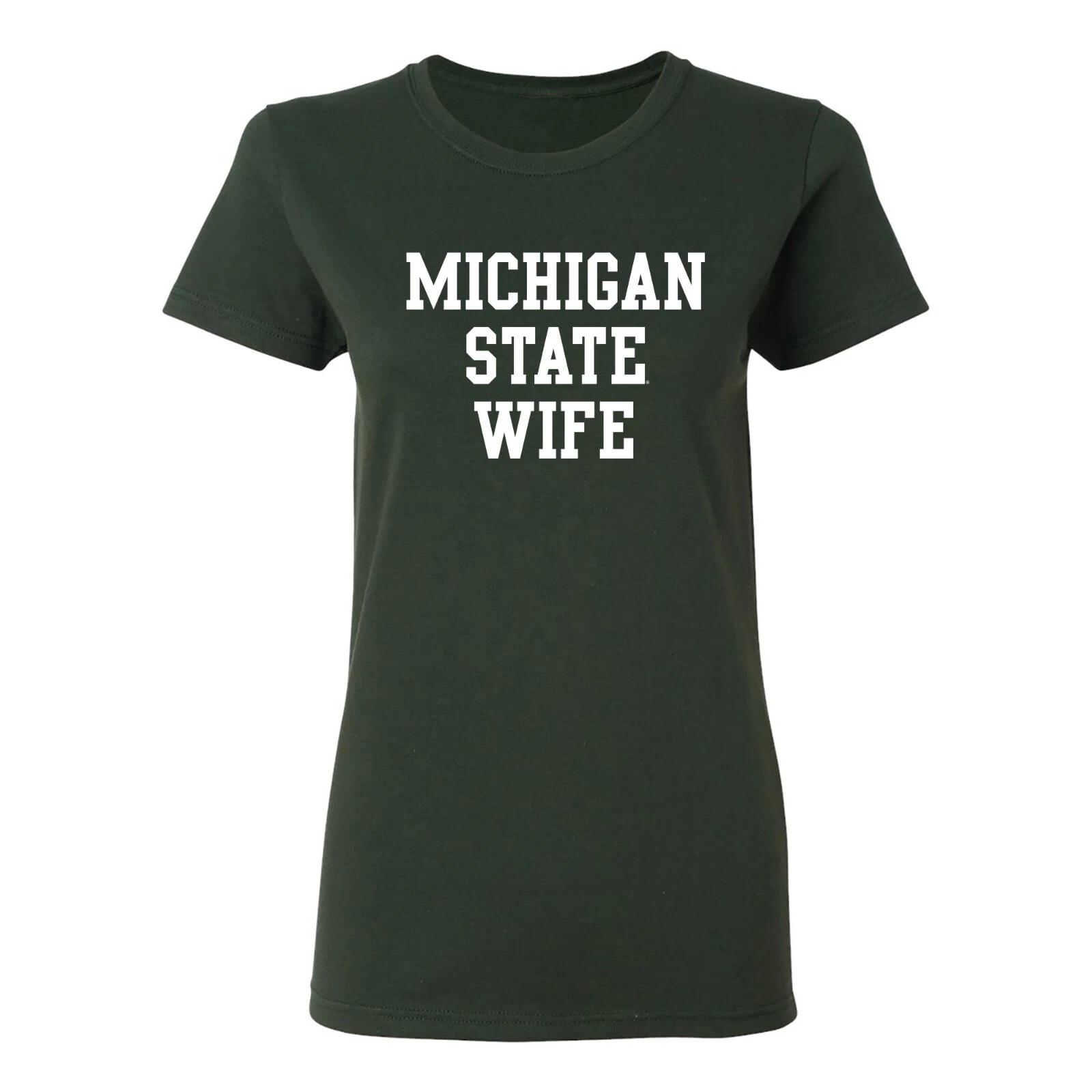 Michigan State Basic Block Wife Womens T-Shirt - Forest S