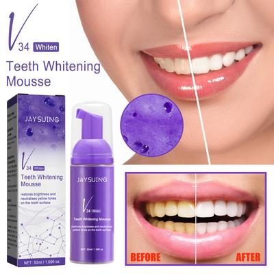 V34 Zubní pasta Purple Color Corrector Zubní pasta na zuby Bílá Rozjasňující zubní péče Zubní pasta Redukující žloutnutí 30 ml