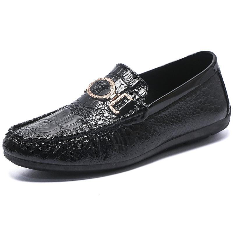 Doudou shoes men's 2024 new lazy men's shoes spring breathable trend British one-pedal men's casual leather shoes