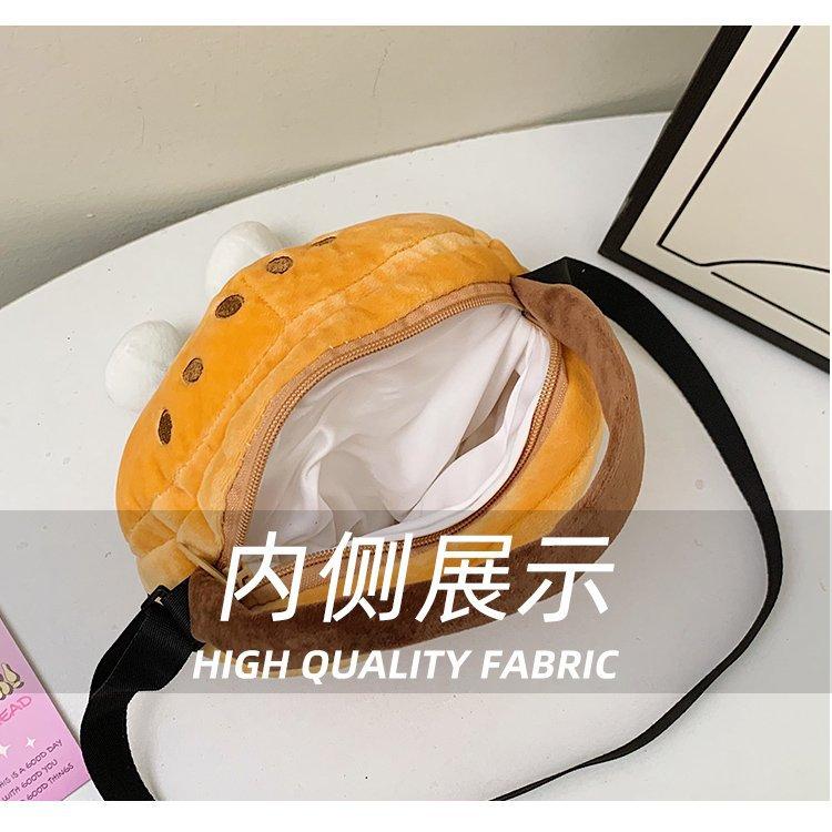 Fun cute cartoon fries burger bag girl versatile small satchel creative portable messenger change bag