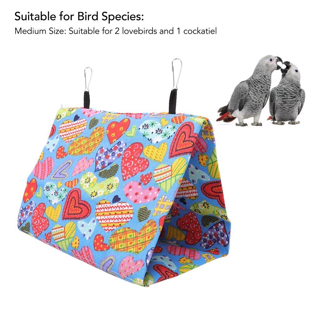 Hanging Hooks Bird Tent House Colorful Canvas Hanging Bird Cave Parakeet Snuggle Hut For Cockatiel