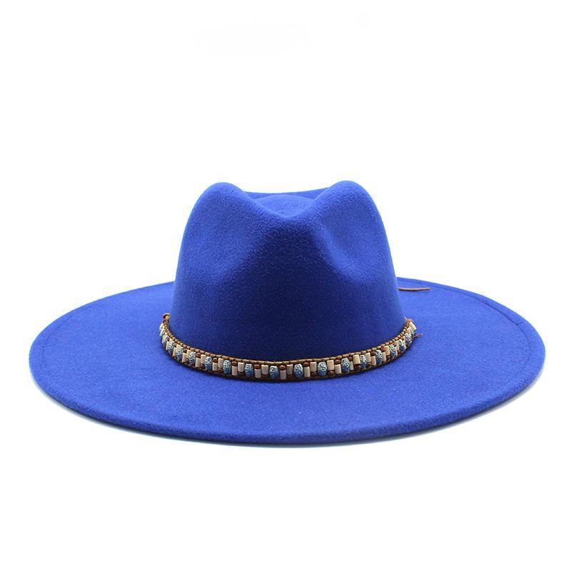 Unisex Large Brim Felt Fedora Hat For Spring Summer Autumn Winter