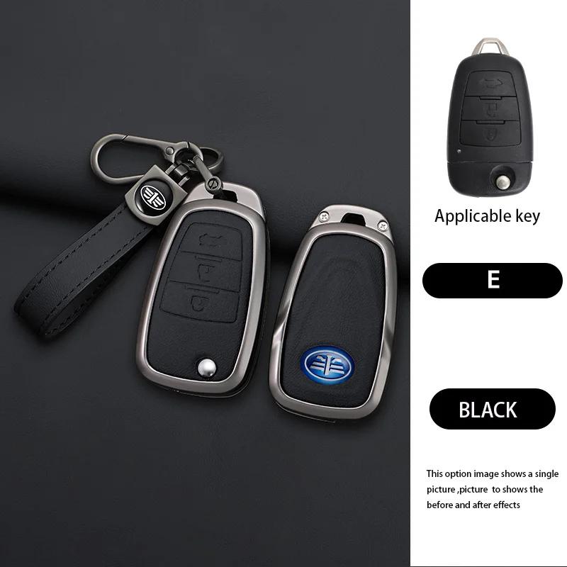 Zinc Alloy Car Key Case 3 Button Flip Keychain Remote Control Fobs Protector Cover Jacket For Faw Besturn X80