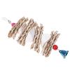 Parrot Bird Toys Natural Wooden Grass Chewing Bite Hanging Cage Bell Swing Climb