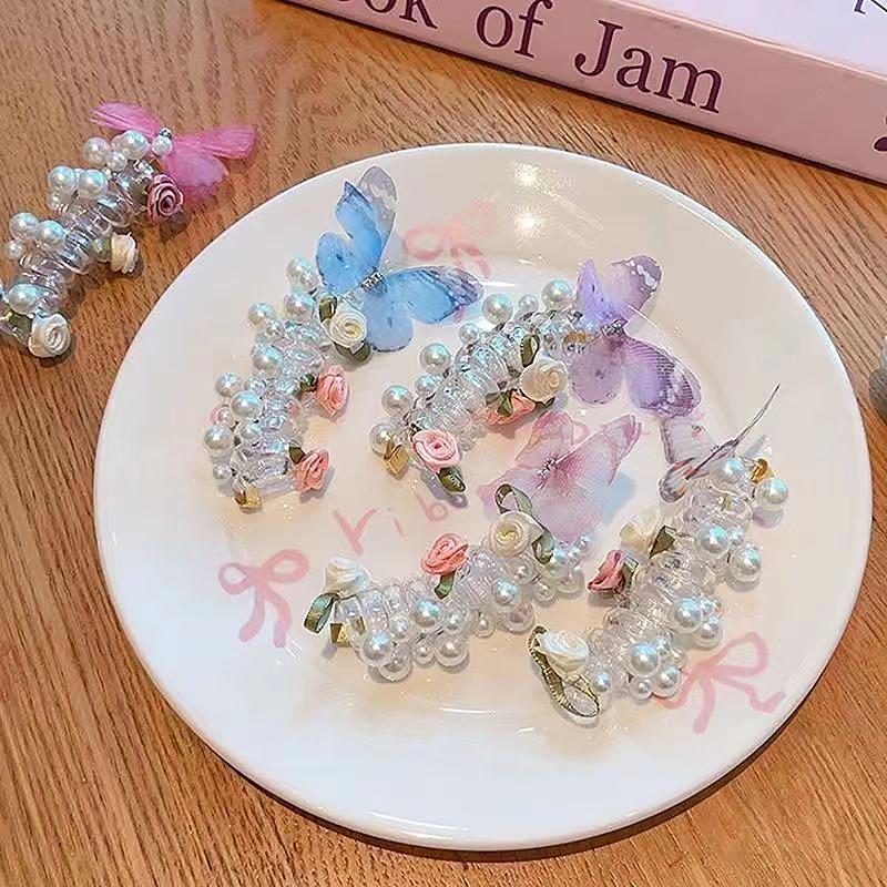 Sweet Butterfly Phone Line Hair Rope Ponytail Artifact For Women Girls Elegant Hair Ring Exquisite Hair Accessories
