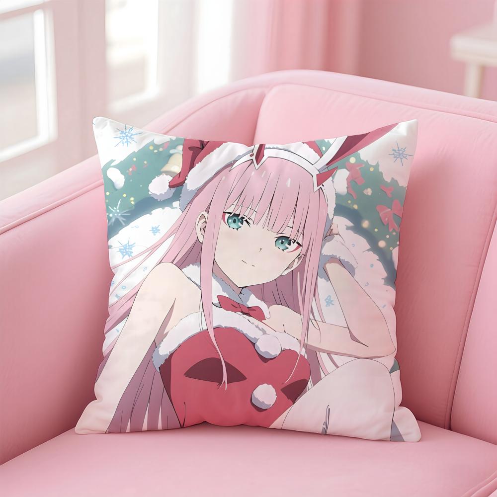 D-DARLING in the F-FRANXX Anime Cushion Cover Home & Car Multi-Scene Pillow Cover - Reversible, Soft & Durable for Daily Use
