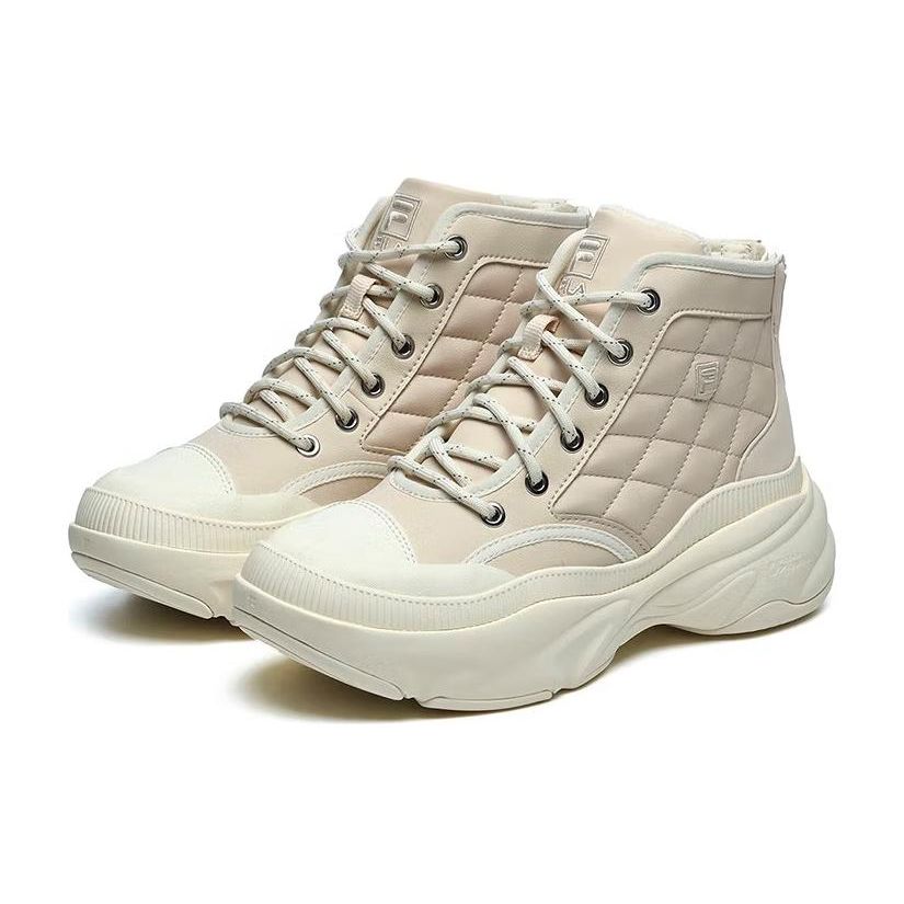 FILA Bread Mid Comfortable Wear-Resistant Casual Shoes Women Sneakers Cassava F12W241119FTP