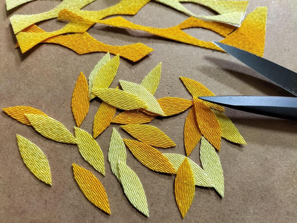 Handmade Paper Cutting Kit Chirimen Paper Collage "Sunflower"
