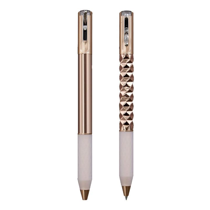 Geometrische Metalen Kreukel Pen Stressverlichtend Speelgoed Pennen Decompressie Pen Indrukbare Vervormbare Gel Pen Creatief Schrijfgerei Cadeau