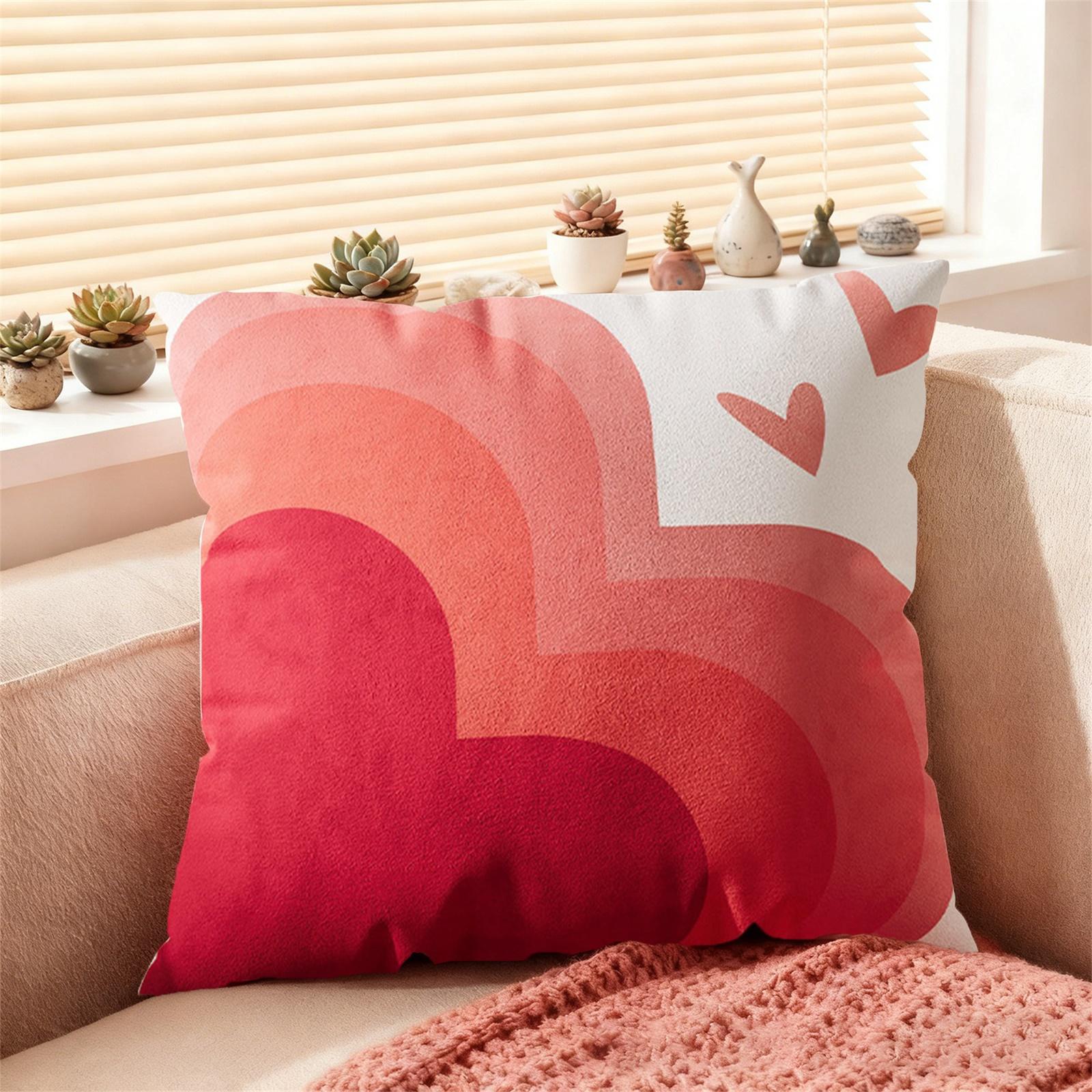 

Valentine s Day Pillow Cover, Valentine s Day Decorative Cushion Cover, 18 Inches X 18 Inches One Size