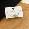 Silver Needle Zircon Gourd Pony Stud Earrings Set Natal Year Daily Versatile Temperament Earrings Light Luxury High-end Earrings