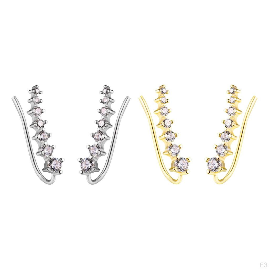 2 Pieces Ear Cuffs Earring Clip On Fashion Sparkling Jewelry Earhook Accessories for