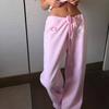 American Printed Sweatpants Streetwear Y2K Style Low Rise Wide Leg Pants Women
