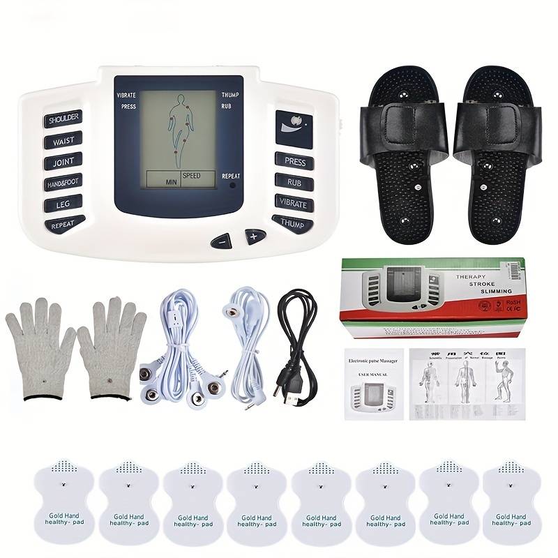 Full Body Tens Muscle Electrostimulator EMS Acupuncture Therapy Massage 16pads Digital Meridian Physiotherapy Apparatus Full Set