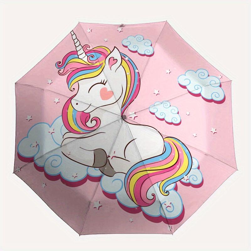 Magical Unicorn Clouds Kids Room Decor Wall StickerUmbrella, Portable 3-Fold Umbrella for Men & Women,Christmas Gift ES260