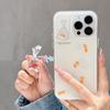 Cute Goldfish Water Ripples IMD Phone Case for iPhone 13 14 15 16 Pro Max Jelly Shell Cover Creative Fish Pendant Girly Gifts