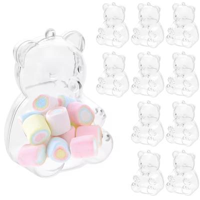 10pcs Bear Shape Candy Box Transparent Jewelry Snack Gift Packaging Box Wedding Birthday Party Decor Supplies Baby Shower Favors