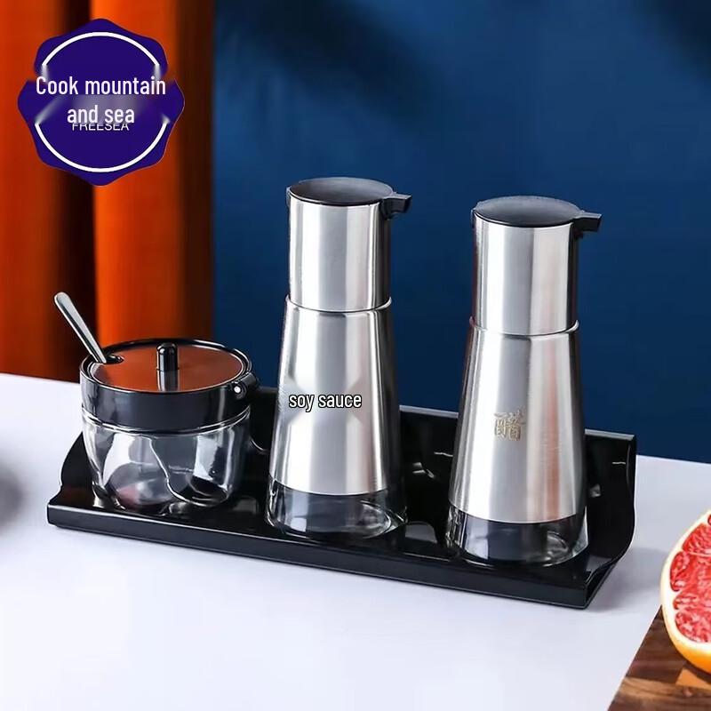 Commercial Glass Seasoning Bottle & Organizer Set