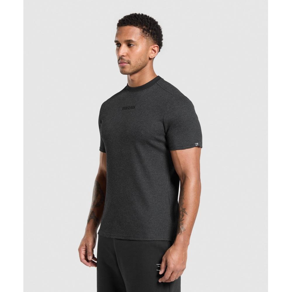 Gymshark Waffle T shirT Black A1b9m Bc8x