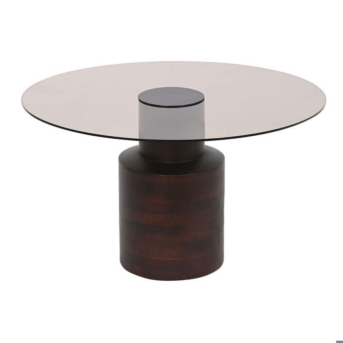 Table basse - DKD HOME DECOR - 80x80x40 cm - Verre - Bois de manguier - Design moderne