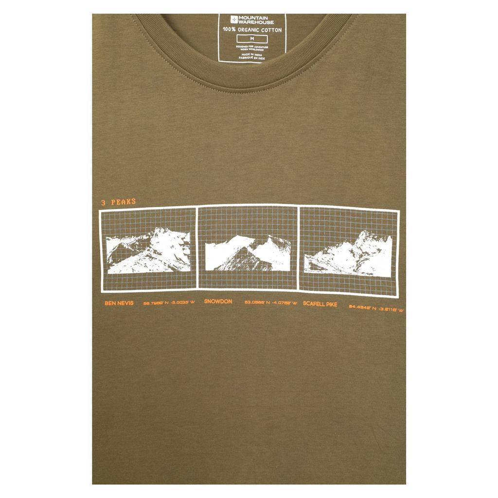 Mountain Warehouse Mens 3 Peaks Organic Cotton T-Shirt